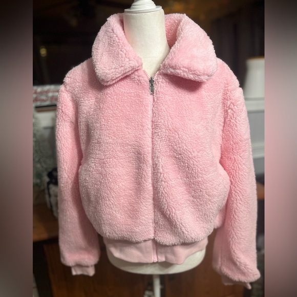 New York & Company Jackets & Blazers - NWT-NYC Pink Fleece Bomber Jacket
